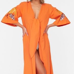 NWT 100% Cotton Beach Cover Up Kimono Robe Kaftan